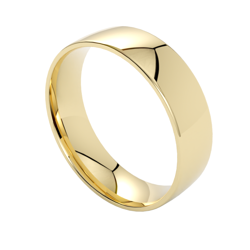 złota obrączka ślubna półokrągła 585 żółta